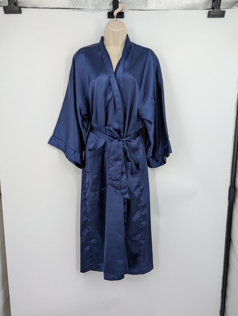 Christian Dior Monsieur Navy Blue Robe One Size Quiet Luxury Old Money Pockets**